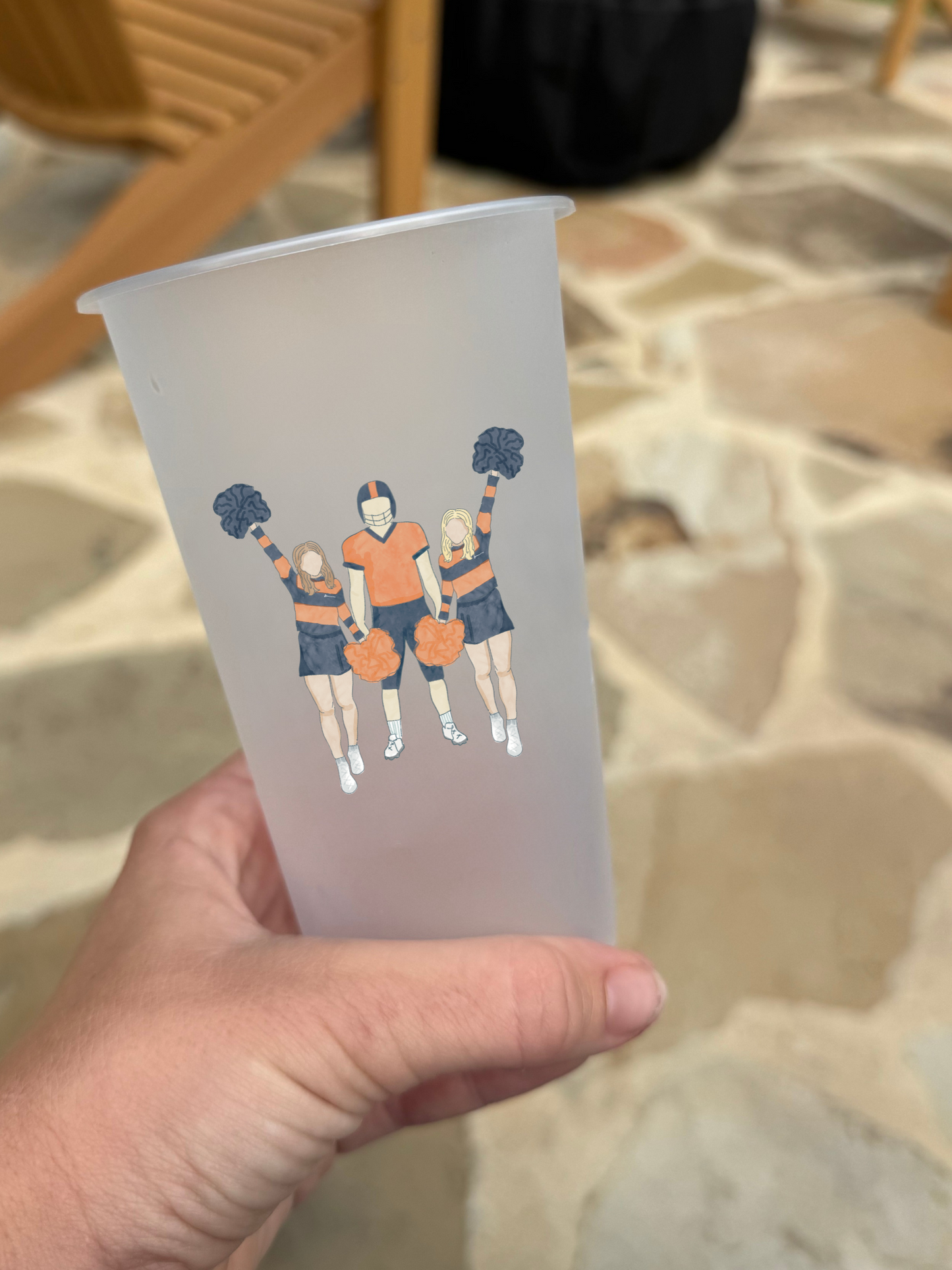 Football Themed Custom Frosted Cups 16oz