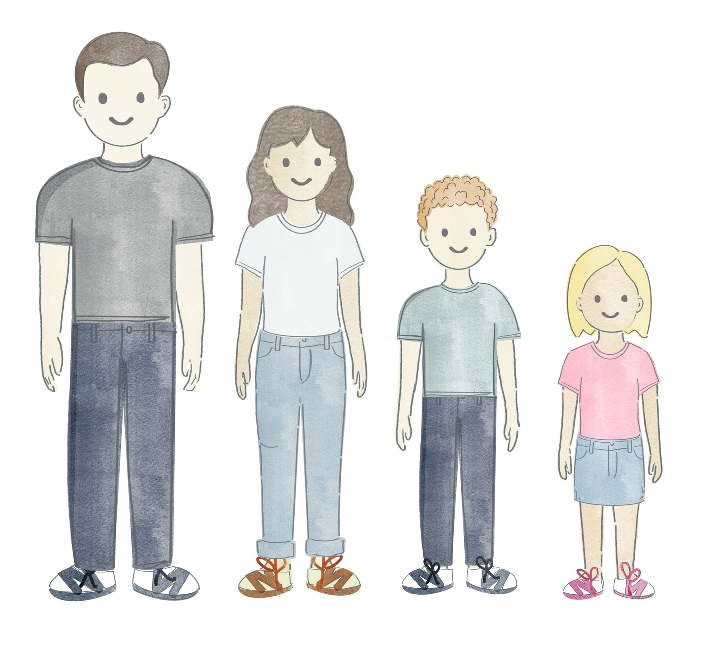 BYO Family Set Watercolor- Digital Clipart
