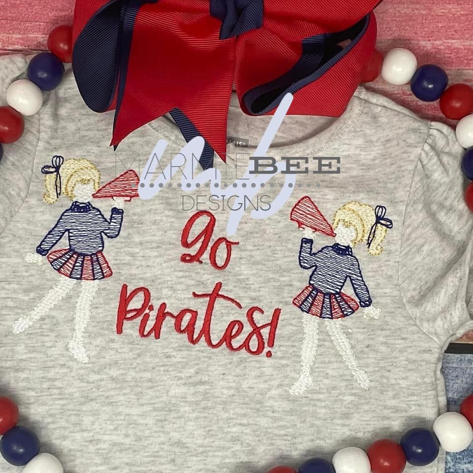 Cheer Girls Quick Stitch Embroidery