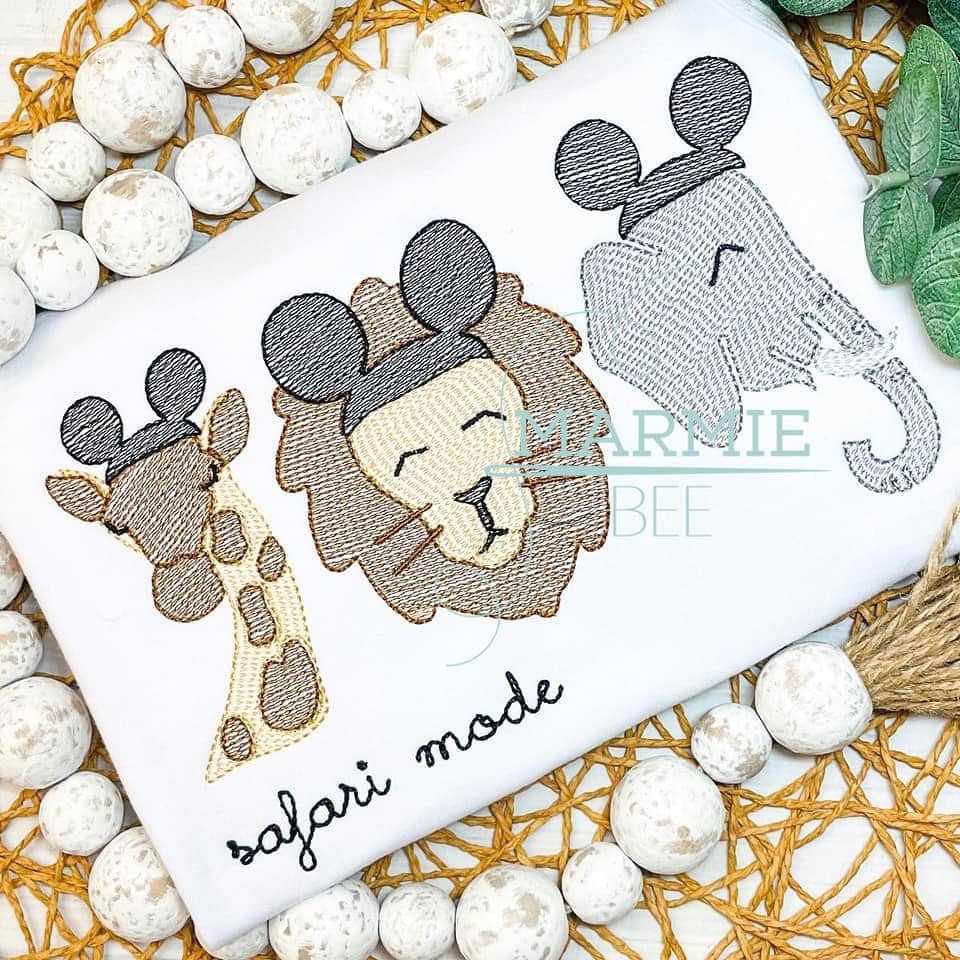 Animal Kingdom Ears Trio Embroidery