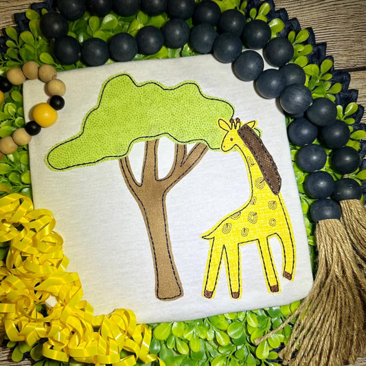 Tree and Giraffe Applique