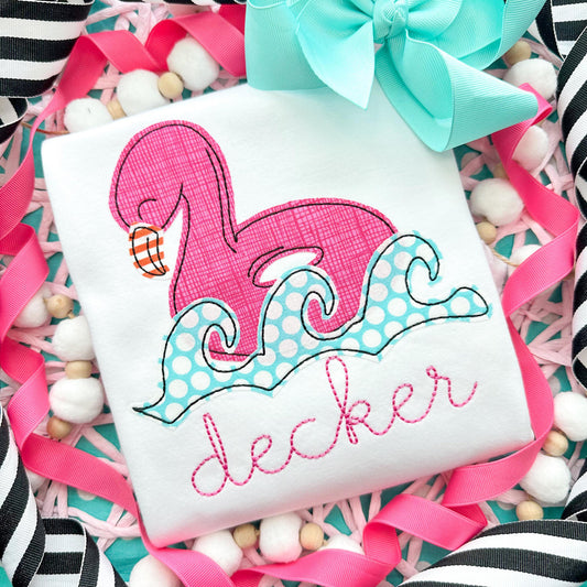 Flamingo Pool Float Applique