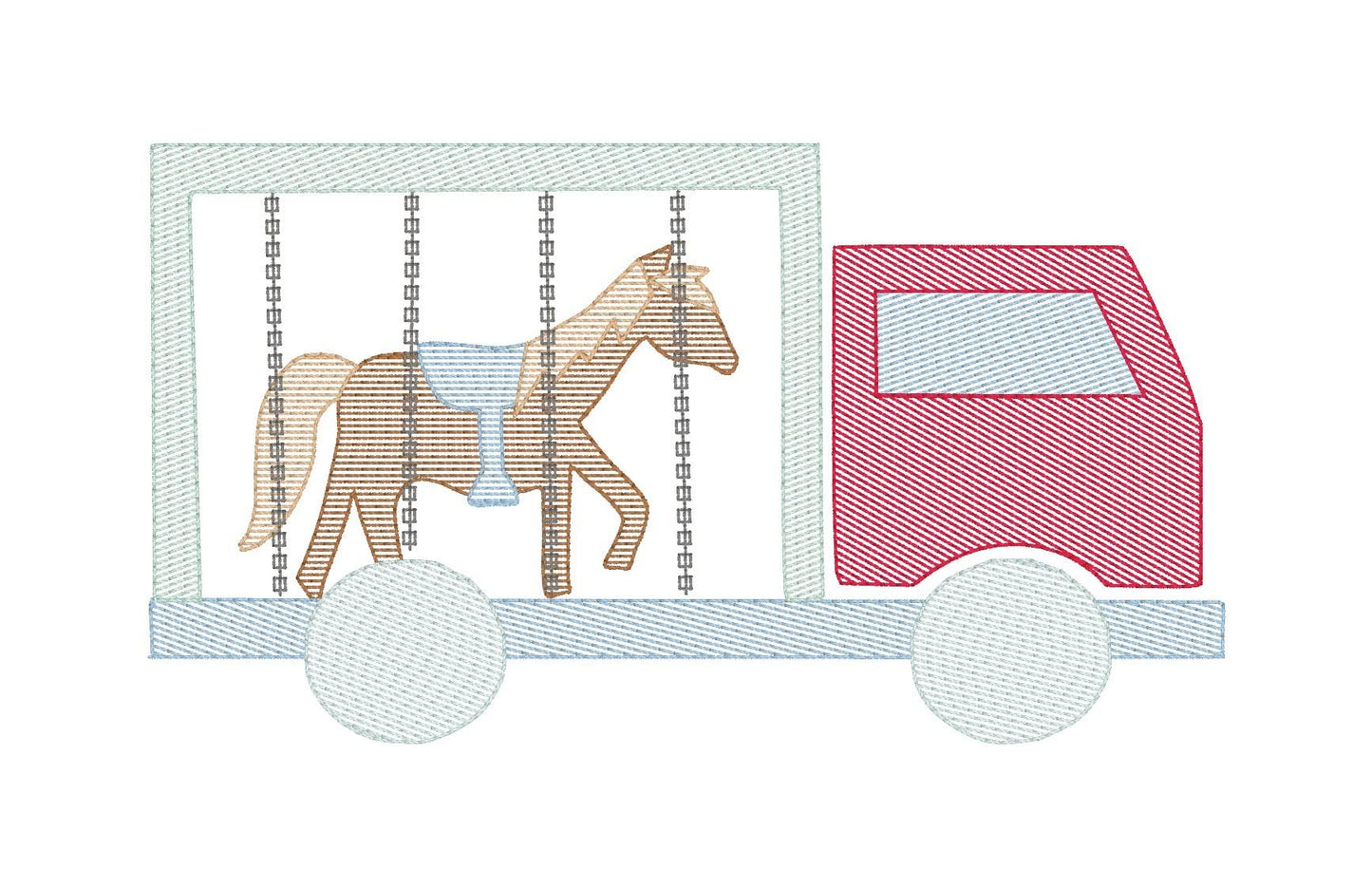 Horse Trailer Quick Stitch Embroidery
