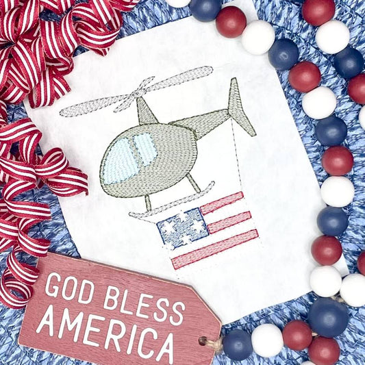 American Helicopter Embroidery