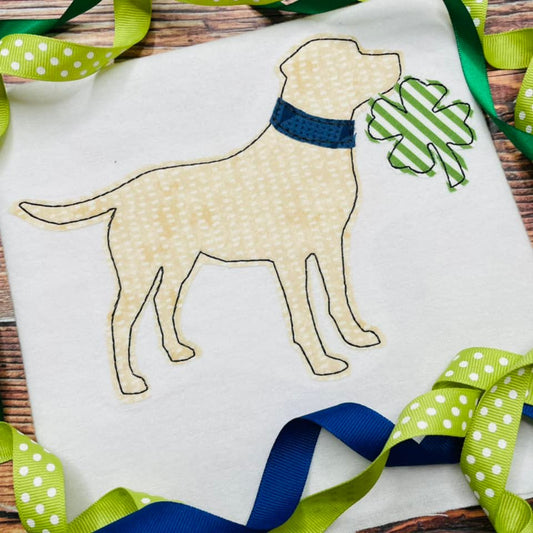 Simple Dog with Shamrock Applique
