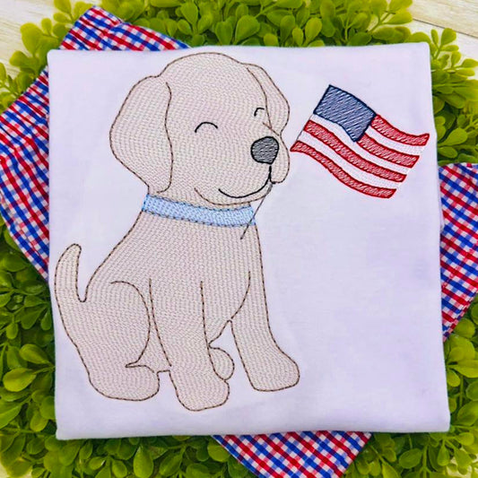 Classic Pup Boy with Flag Sketch