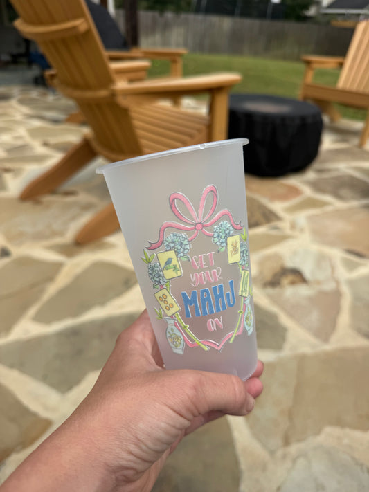 Mahjong Themed Frosted Cups 16oz