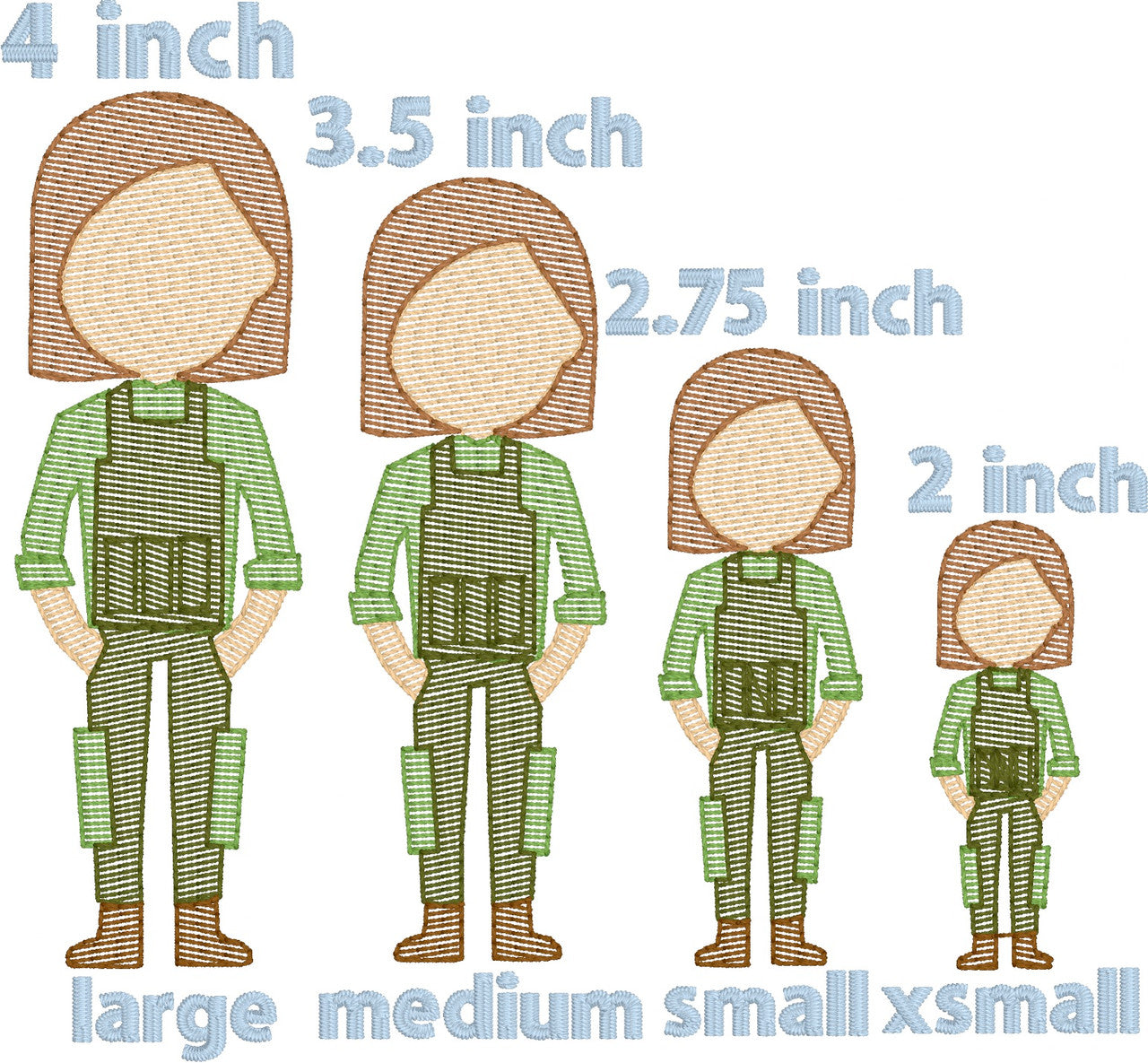 Army Women (Build Your Own Family) Quick Stitch Embroidery
