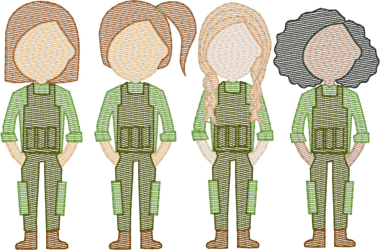 Army Women (Build Your Own Family) Quick Stitch Embroidery