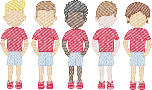 Boys in Shorts (Build Your Own Family) Quick Stitch Embroidery