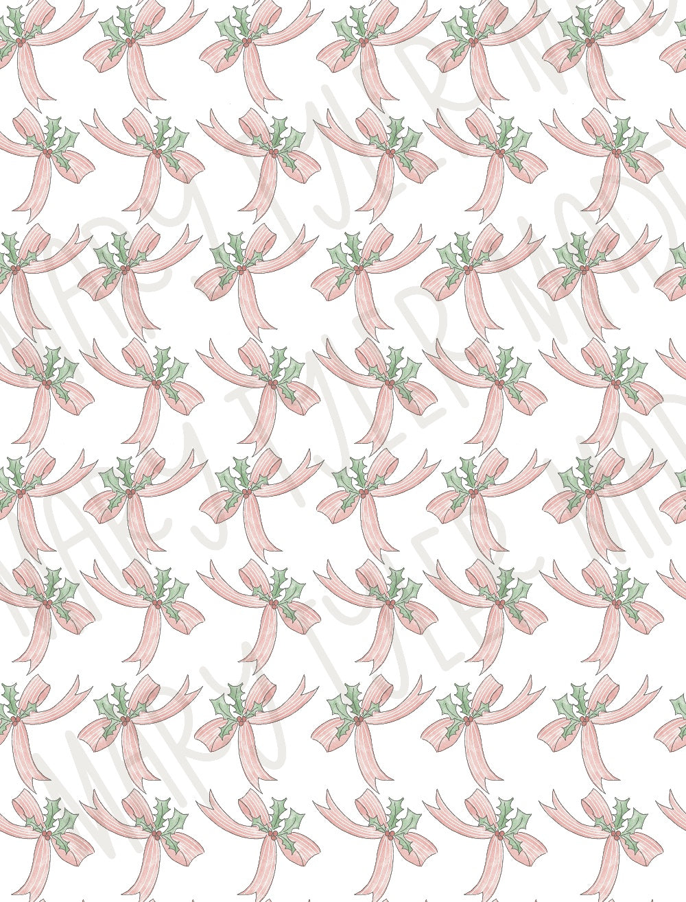 Christmas Bows Seamless Pattern Design- Instant Download
