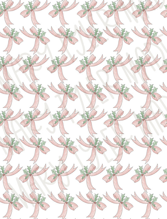 Christmas Bows Seamless Pattern Design- Instant Download