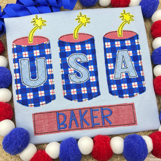 USA Fireworks Applique