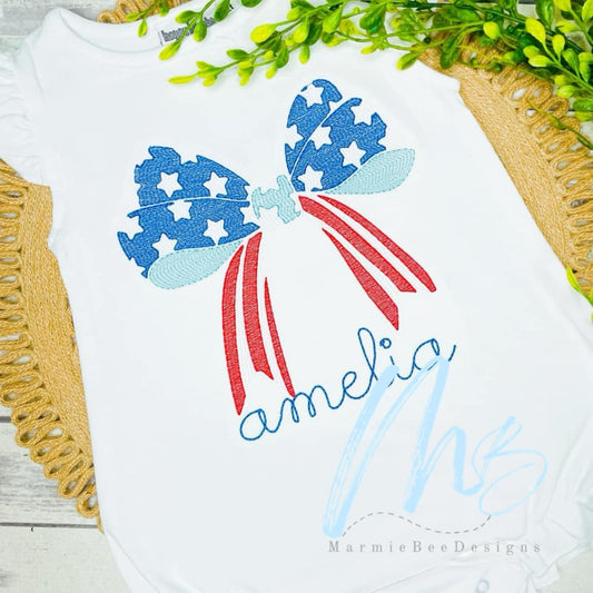 Patriotic Bow Quick Stitch