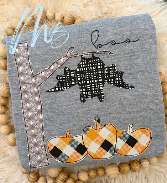Bat on Tree Apple Applique