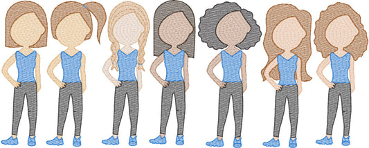 Moms in Athleisure Wear (Build Your Own Family) Quick Stitch Embroidery