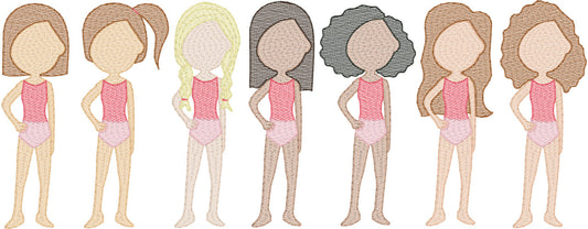 Moms in Swimsuits (Build Your Own Family) Quick Stitch Embroidery